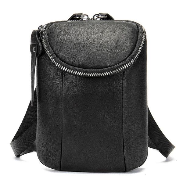 

men genuine leather fanny pack cell phone cigarette key case coin purse pouch hip bum belt first layer cowhide hook waist bag bags