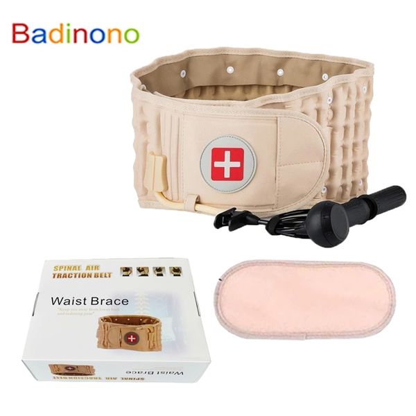

badinono lumbar support decompression waist air traction brace spinal back relief belt backach pain release device 211012