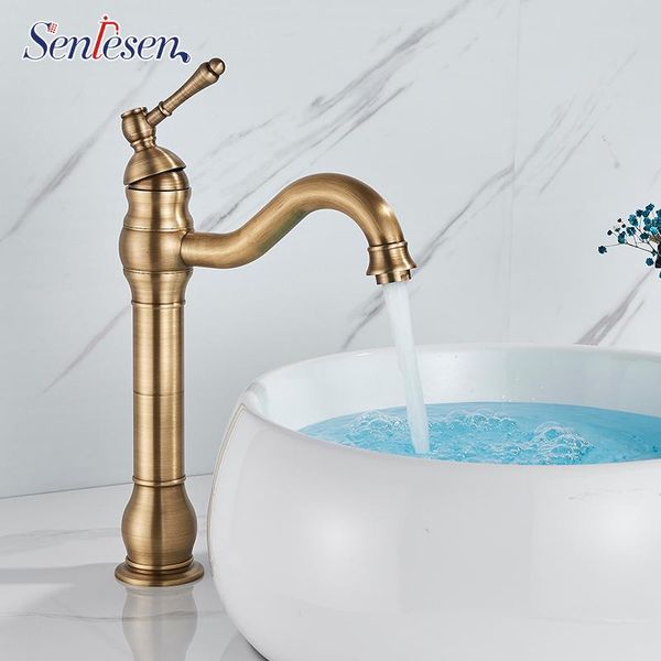 

bathroom sink faucets senlesen basin faucet vanity mixer antique brass tap & cold high deck mounted