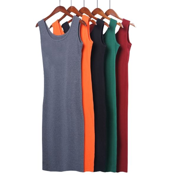 

wwenn summer casual backless bodycon dress knee-length tank vest clothing halter woman clothes dresses for women sundress 210507, Black;gray