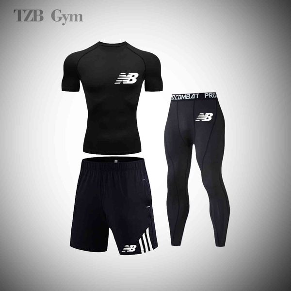

3-piece men's running suit, fitns, jogging, boxing, quick drying, Gray