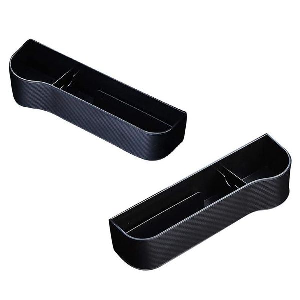 

car organizer seat storage slot box, multi-functional carbon fiber cup holder box finisher (black)
