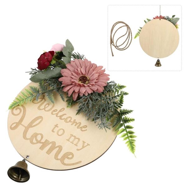 

1pc decorative welcome hanging board home door wreath pendant other hardware