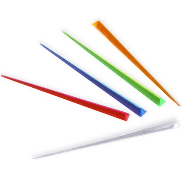 

plastic clear transparent assorted colors tapered triangular fruit needle cocktail chic prism pick 9cm 1000pcs/pack forks