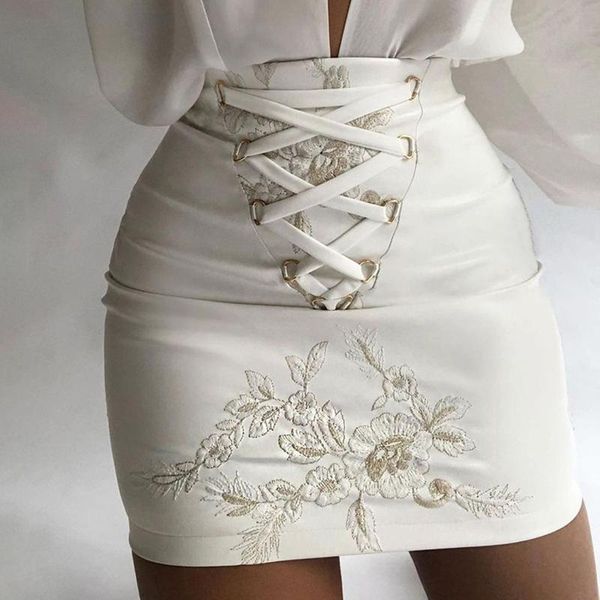 

skirts women lace-up white high waist bag hip slim short skirt cute female pleated spring and autumn solid, Black