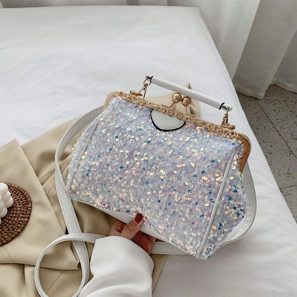

evening bags arrive sequins pu leather crossbody for women 2021 summer shoulder handbags and purses lady cross body bag