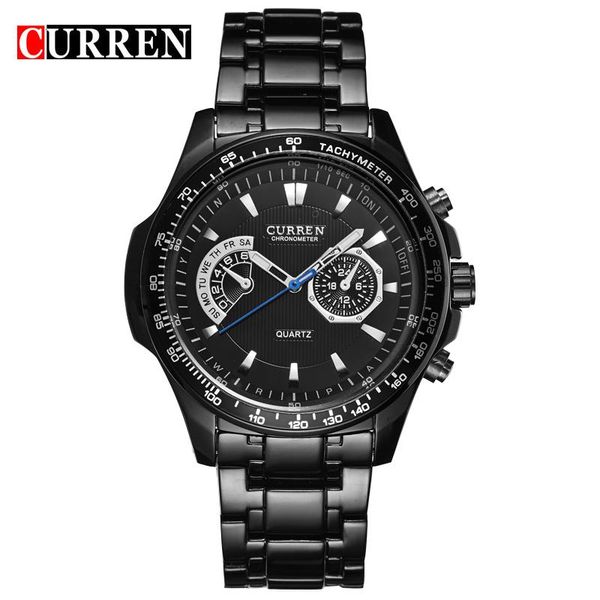 

wristwatches curren watches men's fashion creative quartz clock casual business full steel band dropship relogio masculino, Slivery;brown