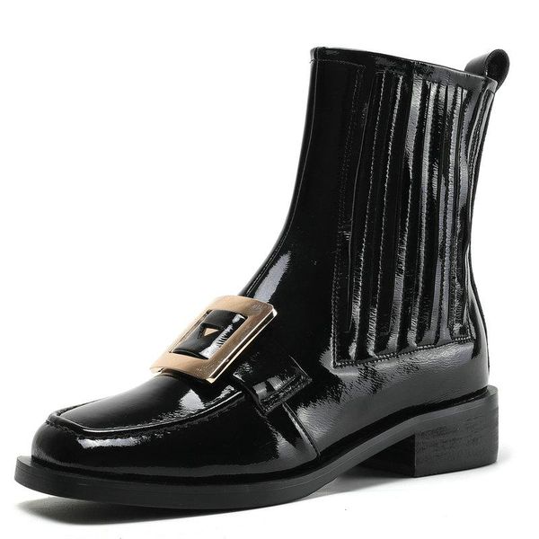 

boots black green ankle low heels designer winter shoes genuine leather women booties woman 2021 plus size 42 41 43