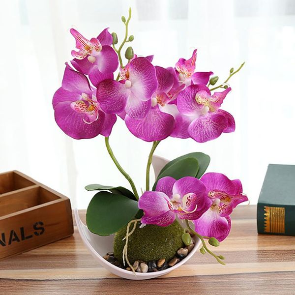 

decorative flowers & wreaths one set artificial butterfly orchid small potted succulent plants home garden living room bedroom creative orna