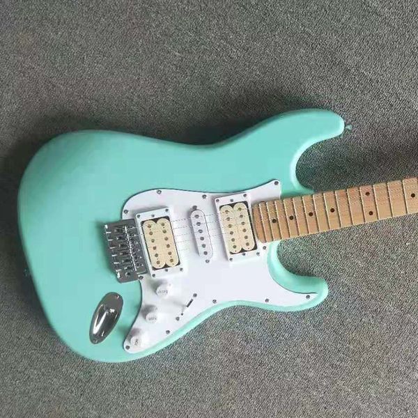 

electric guitar gyst-1066 light green color solid body white pickguard with maple fretboard st