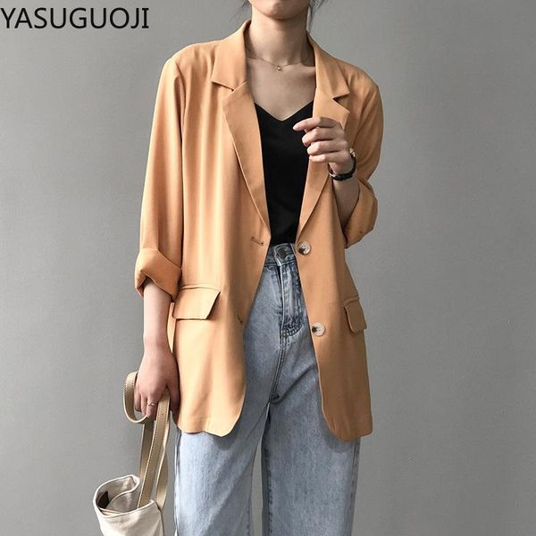

autumn solid color small suit jacket thin section female korean-style sunscreen ninth sleeve drape 7926 women's suits & blazers, White;black
