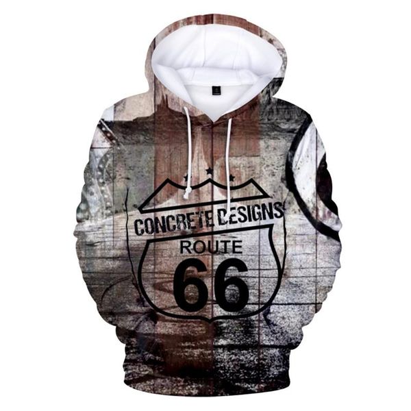 

men's hoodies & sweatshirts 2021 fashion design route 66 autumn 3d men/women sweatshirt kawaii kids outwear mother road pullove, Black