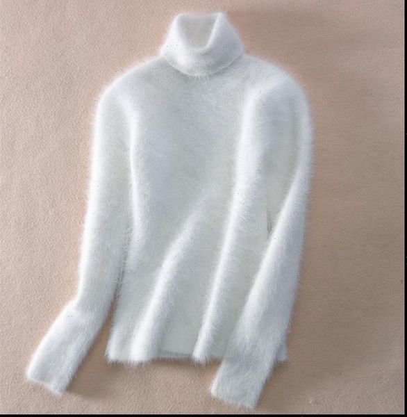 

turtleneck autumn winter jumper soft womens sweater white mink cashmer pullover sweter pull femme hiver streetwear, White;black