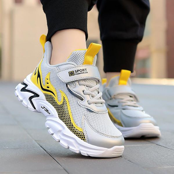 

athletic & outdoor breathable kids sports shoes 2021 summer children sneakers boys casual mesh girls running, Black