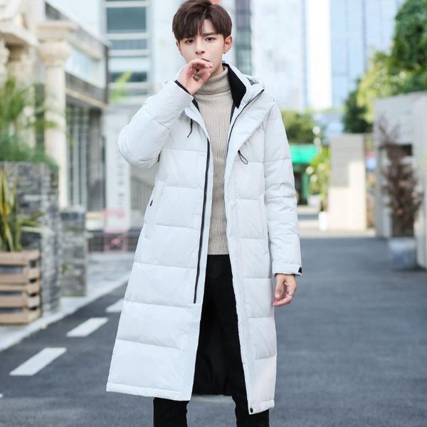 

men's down & parkas custom logo jacket for men style winter mid-length style, warm, loose and thick, windproof fashionable coat, Black