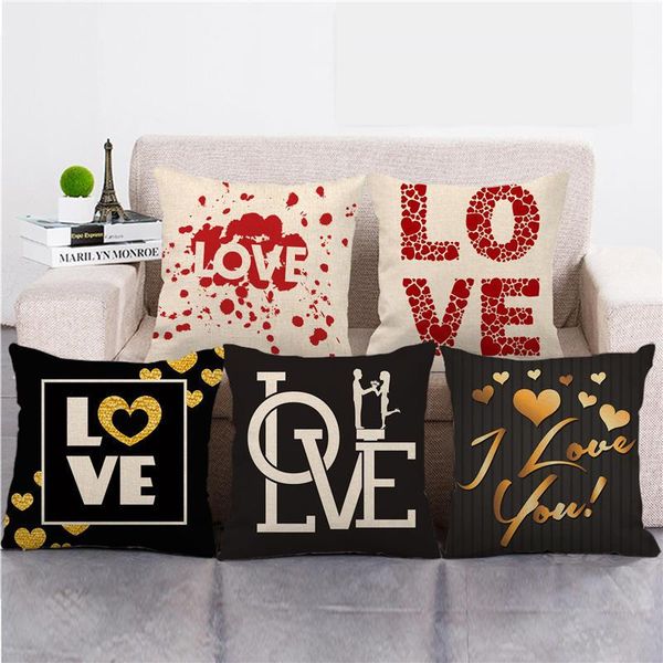 

cushion/decorative pillow gztzmy cover housse de coussin valentine's day gift cushion covers 45*45cm artificial linen pillowcases