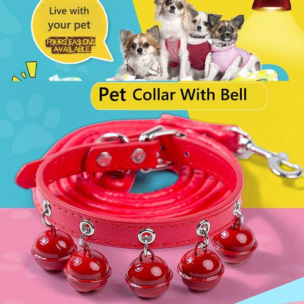 

cat collars & leads collar with 5 bells for cats kitten small dog puppy neck strap safety chihuahua necklace optional traction rope
