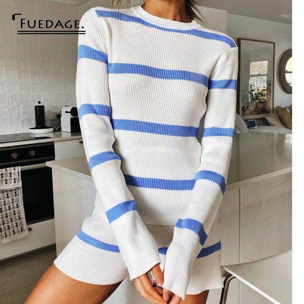 

fuedage striped two piece set and pants o neck long sleeves autumn ladies sport suits 2 women street casual outfit, White