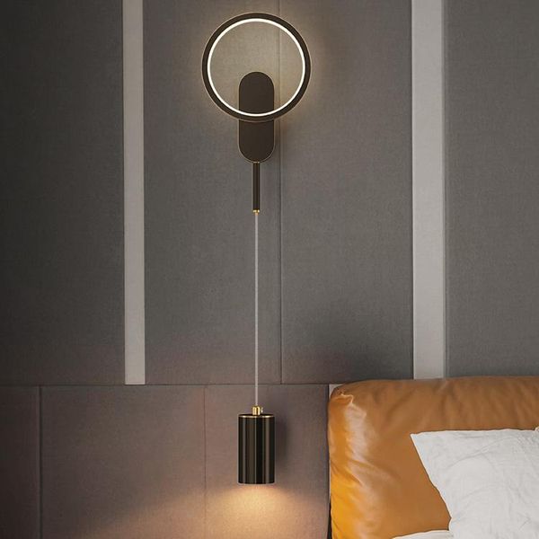 

rechargeable all-copper bedroom bedside lamp light luxury modern nordic minimalist living room corridor aisle wall