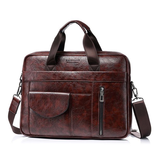 

2021 men's handbag large capacity briefcase pu one shoulder diagonal computer