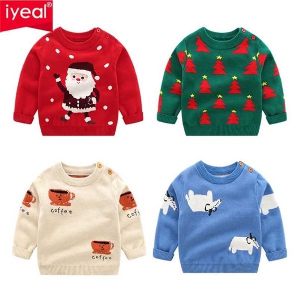 

iyeal autumn baby girl sweater toddler boys o-neck knitwear long-sleeve cotton cardigans children clothes kids sweater coat 211106, Blue
