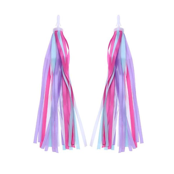 

bike handlebars &components one pair of childrens handlebar streamers grips tassels ribbons baby carrier accessories (purple)