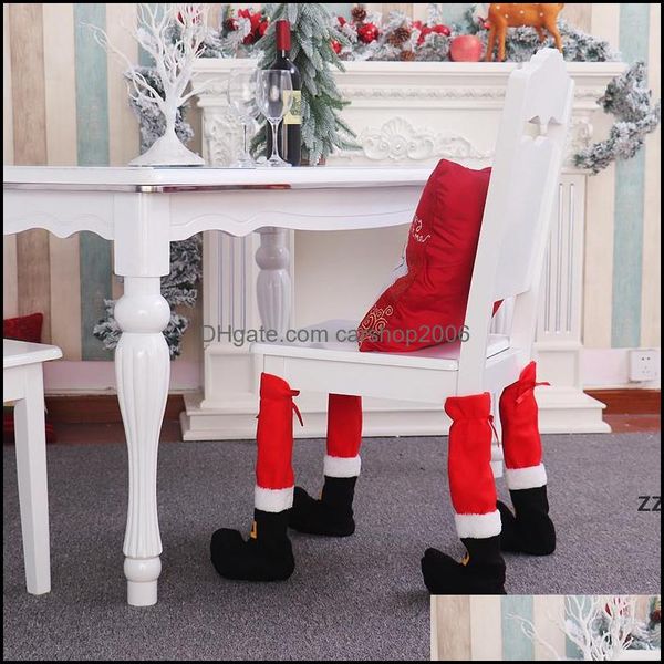 Decorazioni natalizie Forniture per feste festive Giardino domestico Tavolo natalizio Piede Er Babbo Natale Gamba Sedia Ers Tavoli adorabili Decor Gambe Ering S