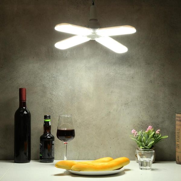 

bulbs e27 60w 304 led light outdoor garage super highlight ip44 4 leaf folding lamp real power spotlight