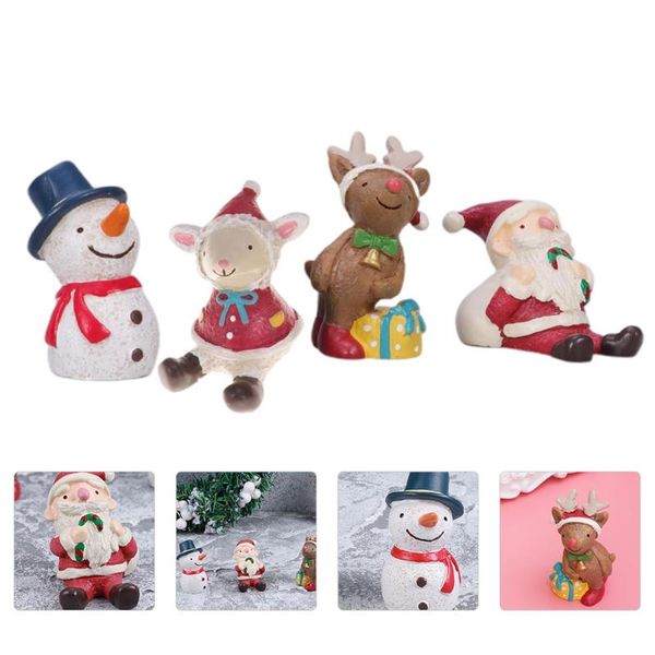 

decorations 4pcs christmas style micro decors adorable xmas resin crafts figurine