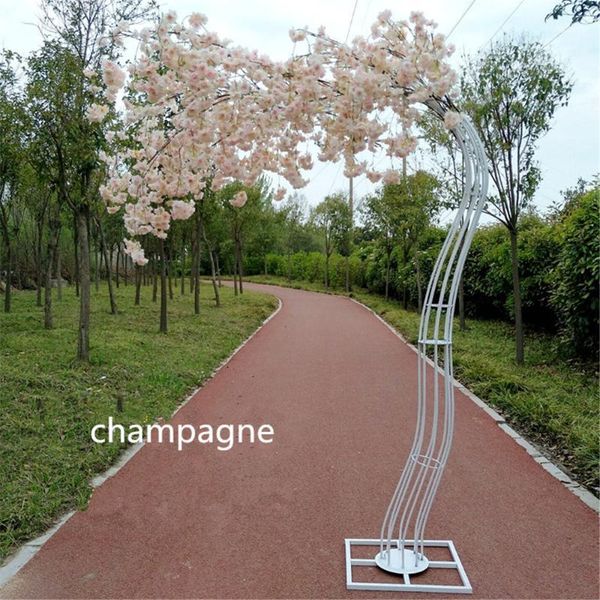 

christmas decorations 2021 white cherry blossom tree road cited simulation flower with metal arch frame for party centerpieces decoration