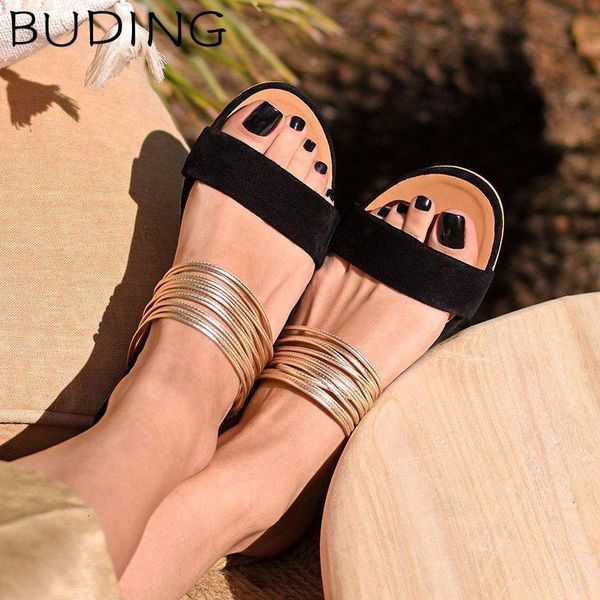

sandals women rome fashion flat vintage gladiator non-slip slippers ladies casual beach slides female footwear qpan, Black