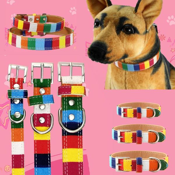 

dog collars & leashes big collar personalized canvas leather puppy cat necklace for small medium large chihuahua pet product