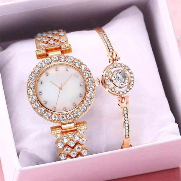 

wristwatches fashion women bracelet watches set luxury stainless steel wrist gift clock relogio feminino zegarek damski, Slivery;brown