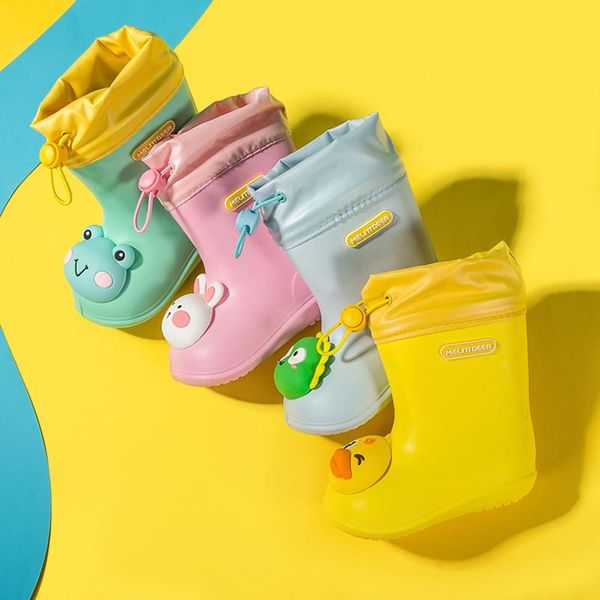 

boots 2021 children shoes toddler infant kids baby boys girls pvc rain waterproof non-slip bota infantil, Black;grey