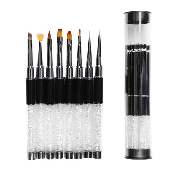 

nail art kits 8pcs professional rhinestone brush carving pen powder diy manicure drawing kit tool gadgets