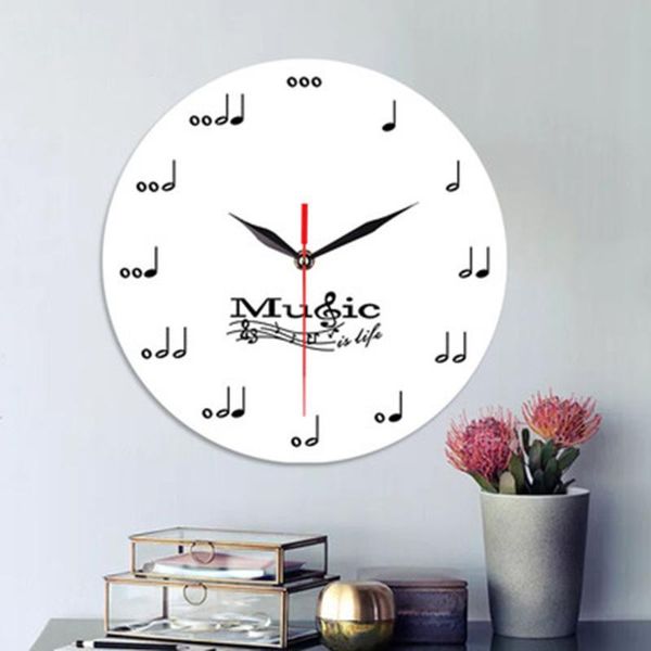 

wall clocks 12-inch mute decorative clock bedroom living room musical instrument 2021 relogios de cozinha 3d