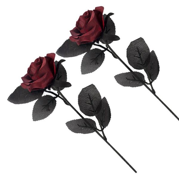 

decorative flowers & wreaths 2 pcs dark simulation roses faux rose props