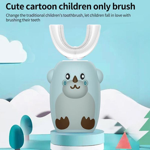 

children electric toothbrush cartoon pattern with soft replacement head automatic ultrasonic teeth brush smart