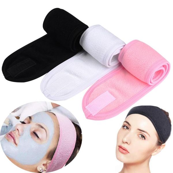 

shower caps adjustable wide hairband make up wrap head wash face headband washing bath cap spa facial for women ladies