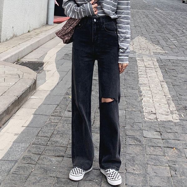 

women's jeans slpbextremely ripped jeans, high waist for women, harajuku style, urban 02rk, Blue