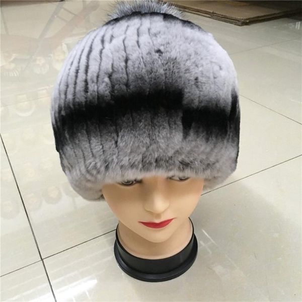 

trapper hats in 2021, the women winter rex fur and knitting wool lined with women's warm fashion hat, Blue;gray