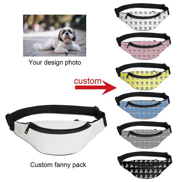 

waist bags 1pc personalized packs custom printing running bag men hip belt fanny pack women phone zipper pouch chest