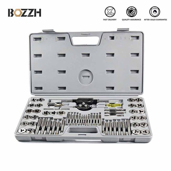 

hand tools bozzh 60pcs screw tap set wrench die plug drill bit threading metric and