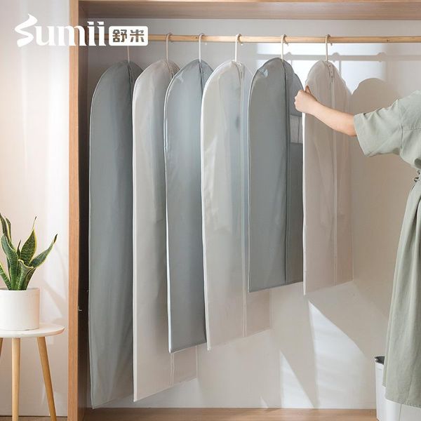 

storage bags 3 pcs suit clothing dust cover peva thick translucent coat bag