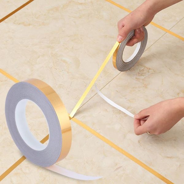 

wall stickers 50m 1roll ceramic tile mildewproof gap tape decor gold silver black self adhesive floor sticker home decorations
