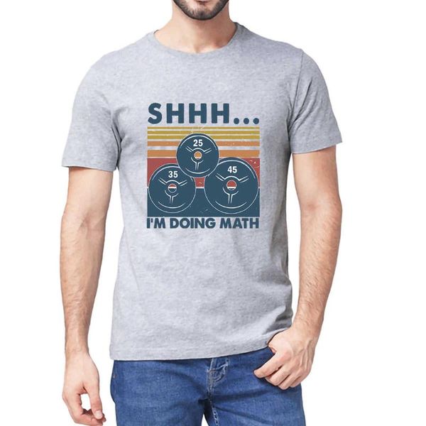 

men's t-shirts 100% shhh i'm doing math funny gym lover gift summer t-shirt loose casual streetwear soft tee, White;black
