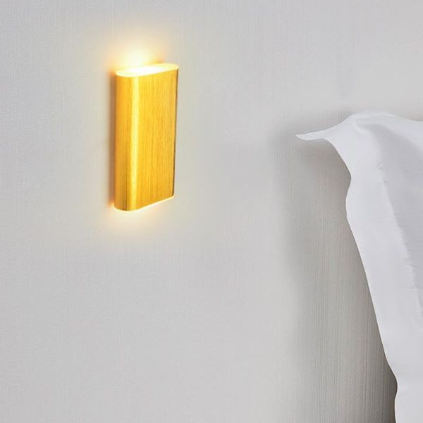 

indoor wall led simple modern el living room aisle bedroom bedside creative aluminum brushed gold black silver 6w lamp