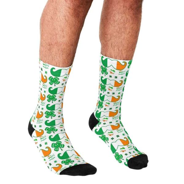 

men's socks funny men's festive irish style printed hip hop men happy cute boys street crazy novelty for, Black