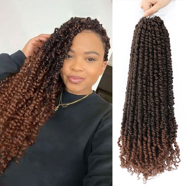 24 Zoll Passion Twist Häkelhaar für schwarze Frauen, 100 g/Stück, vorgedrehte Passion Twist Crochet synthetische Flechthaarverlängerungen LS01