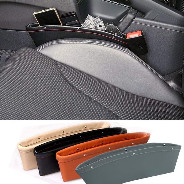 

car organizer pu leather seat box caddy slit gap pocket storage glove lot for books/phones/cards